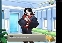 Biker nymph with cute tattoos in space rescue adventure