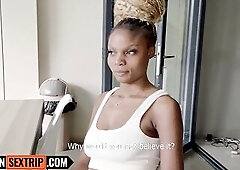 Super Constricted Snatch Black Teen Stretched Wide & Face Drilled Coarse POV By BWC