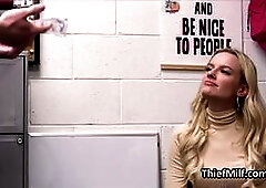 Hot blonde Lindsey gets busted with plenty of dildos in her bag.. she didnt paid for those, but now she is going to using her filthy mouth!