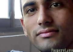 Straight latino stroking