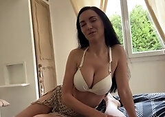 Stepmom Eva Keks gives her stepson a good drilling while her partner barbecues outside