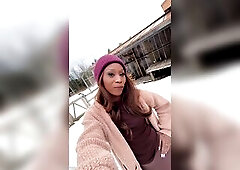Trans hotty Vanniall Seduces Her Wood Hauler for Outdoor Blow job and Hard Anal Pounding!
