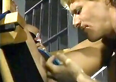 Excited dude fucking golden-haired floozy after getting a BJ then licking her cunt.