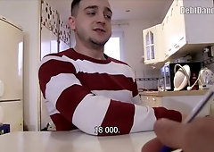 Uncut chubby dude screaming his head off during POV anal