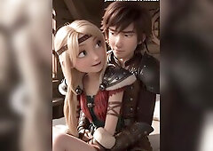 Astrid Hofferson and Hiccup filming their 1st sex clip How to educate your Dragon CG toon animation