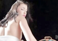 HUNT4K. Hawt slender brunette hair doesn’t care about her BF and is giving a sloppy oral sex to a stranger