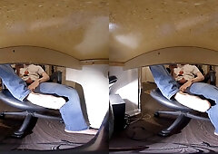 VR Youngster THREE DIMENSIONAL SBS 180 Sole Fondle, Yam-Sized Wooly Plums, Humungous Money-Shot Under Desk