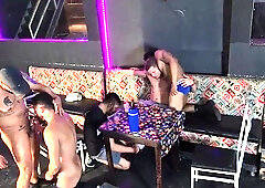 BUDDIES HAVE AN HUMP AT THE MUTT'S PUB
