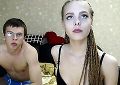 Lovely Amateur teen brunette masturbating outdoor