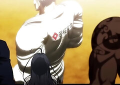 Thrilling animated showdown with fierce passion in a public arena