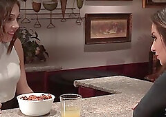 Cassidy Klein and Jenna Sativa are making love in a bar, while no one is watching them