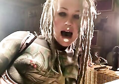 Tattooed Alt Floozy Plays with Butt Plug