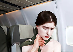 Preverted pilot uses his vulnerable flight attendant