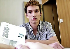 Amateur scene featuring a frizzy-haired young twink