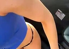Horny slut takes hard anal and pussy pounding outdoor