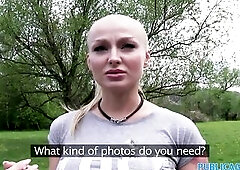 PublicAgent Glamour model with large melons bangs