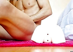 Hawt Man Cumming Outside a Constricted Butt Toy: Unforgettable booty bang