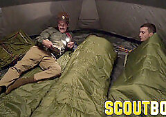 ScoutBoys - Outdoor tent pounding: Austin Young nailed by mature dude