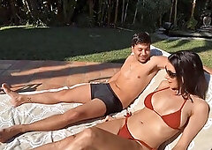 Pounding Best Friends Mother Poolside in Hardcore Action