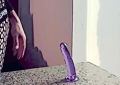 Hot Lalin Girl T-Girl riding her sex toy (anal riding)