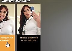 Sexy and slutty police officer lets the suspect stuff her throat and pussy with his criminally big meat