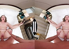 Buxom MILF in Stockings FUCKED hard in 4k POV VR hardcore - Cumshot