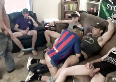 Big cock gay gangbang