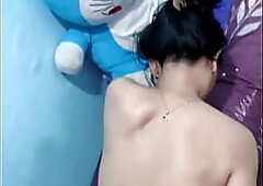 Doggy, the lonely wife of a lustful guy, reaches orgasm