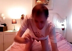 undressing bare in sofa