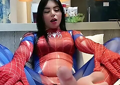Gorgeous Brazilian Spider Girl pleases her boyfriend with her gorgeous feet