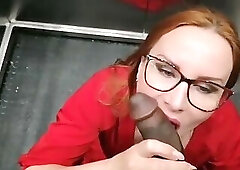 MILF SUCKED OFF IN AN ELEVATOR