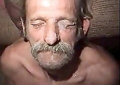 Mature White Trash men taking a gay load to the face