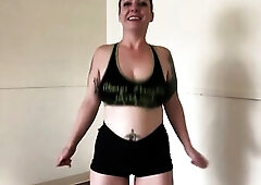 See me try on numerous sports bras to watch how well my large natural breasts bounce in 'em.