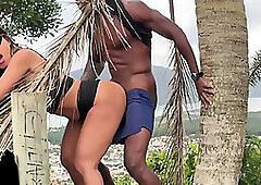 ADVENTUROUS COUPLE FUCKING OUTDOORS AND CUMMING A LOT (Complete in Sheer and Red)