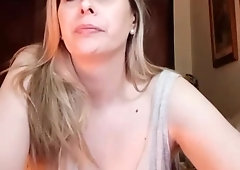 blonde webcam - Big tits in smoking solo fetish