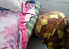 Indian Aunty Gets Stuck While Sweeping Under The Bed When Neighbor Fucks Her And Cum Out