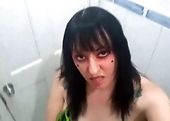 Big clit masturbation, gyno fetish, fur covered