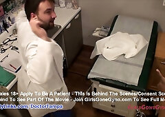 Carol Cummings and Doctor Tampa stage a latex-clad medical roleplay behind the scenes