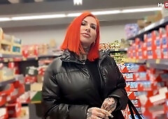 Hot German wife Cat Coxx shows off in public and brings strangers home for amateur fun