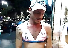 Straight amateur in bikini masturbating