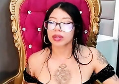 Naughty Asian milf Julia solo masturbation close up