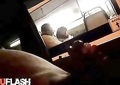 Flash cum to Gals on Bus