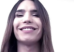 Shemale drilled by a guy cock after sloppy blowjob session