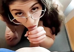 4K Elevator Oral job Facial Cum Walker