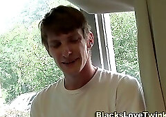 Ebony stud gets ass jizzed