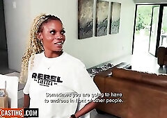 Large Natural Boobs Ebony Teen RAMMED HARD In Fake Modeling Casting