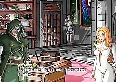 Doom fingers large titties Ms Bowen's constricted vagina - doomination gameplay part 1