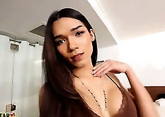 Ladyboystar - Deep anal and oral sex with a gorgeous ladyboy in black lingerie