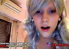 +18yo Kinky Blonde Tgirl Dildoing On Webcam