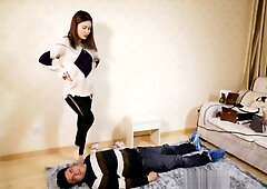 Chinese trampling and face kicking